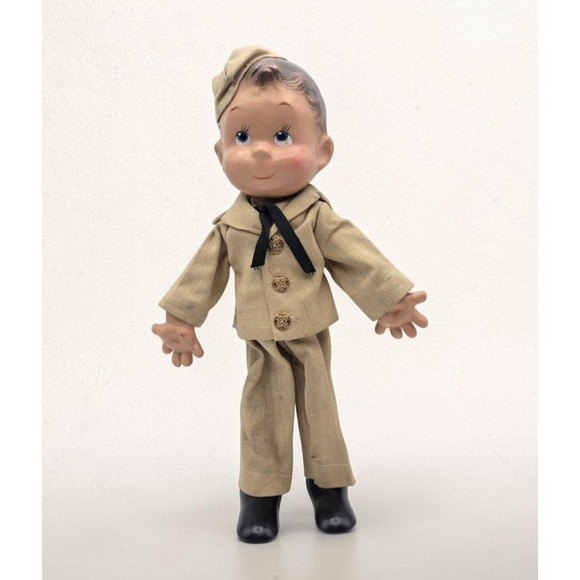 ideal Other - 1938 Sunny Sam Soldier Flexy Doll By Ideal Toy Co. Composition Military  13"